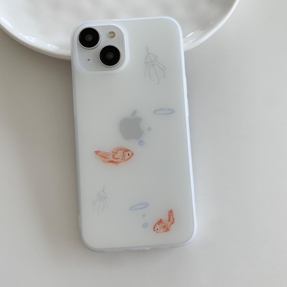 위드썸 [withsome반투명]금붕어와 해파리 폰 케이스 아이폰케이스 갤럭시케이스 아이폰 갤럭시 17 16 15 14 13 12 XS S26 S25 S24 S23 S22 반투명케이스