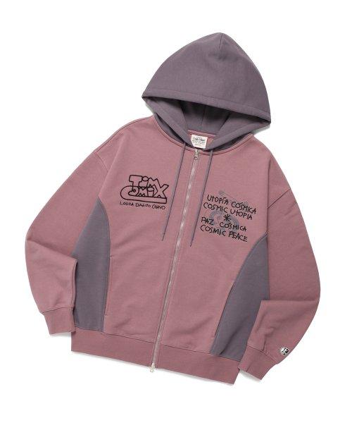 UTOPIA COSMICA COLOR BLOCK HOODIE ZIP UP PINK