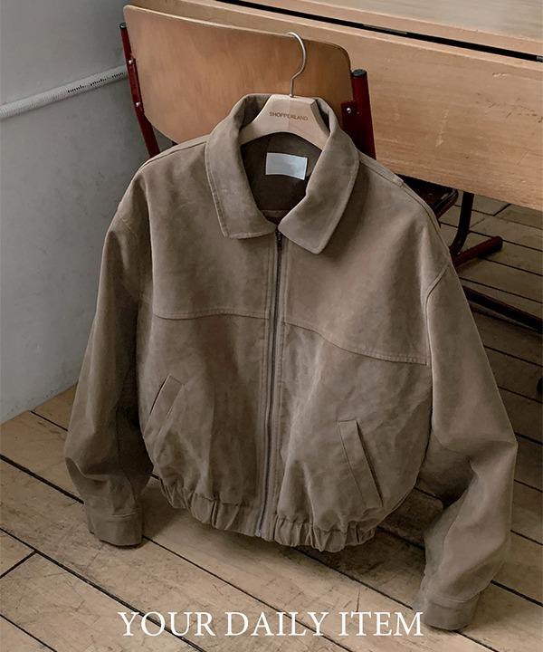 쇼퍼랜드 [고퀄리티]젯 스웨이드 카라 집업 블루종 자켓 (2color)