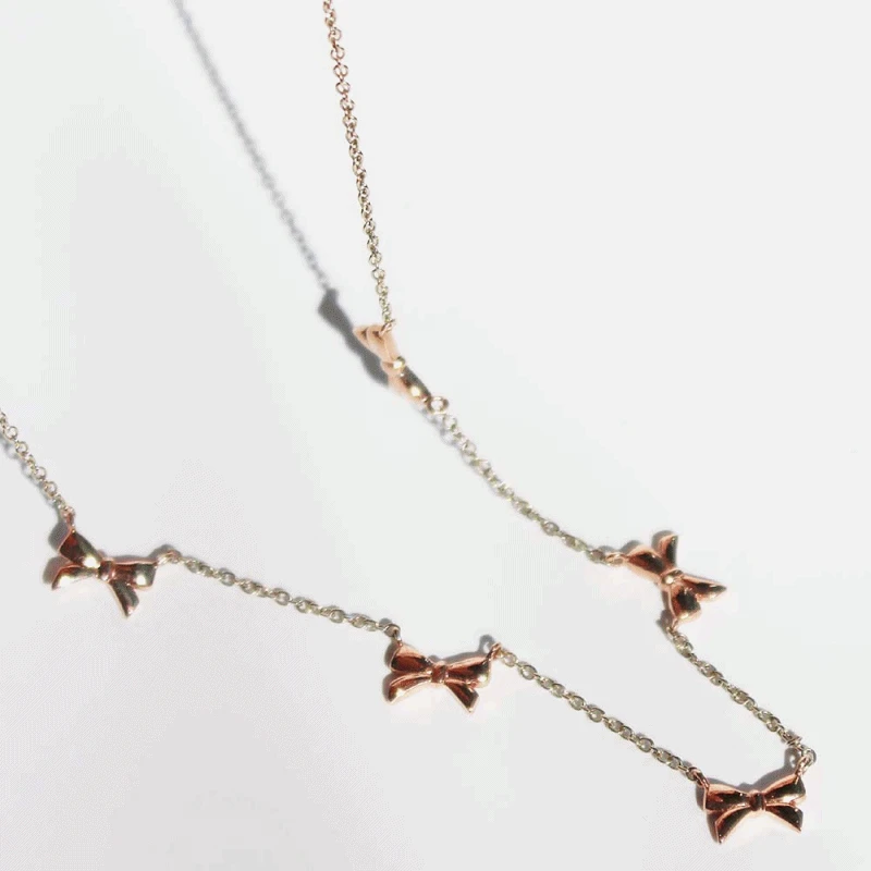 18K 14K 리본 체인 목걸이