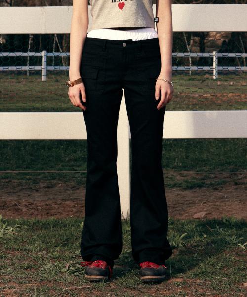 YOUHEE BOOTSCUT PANTS BLACK