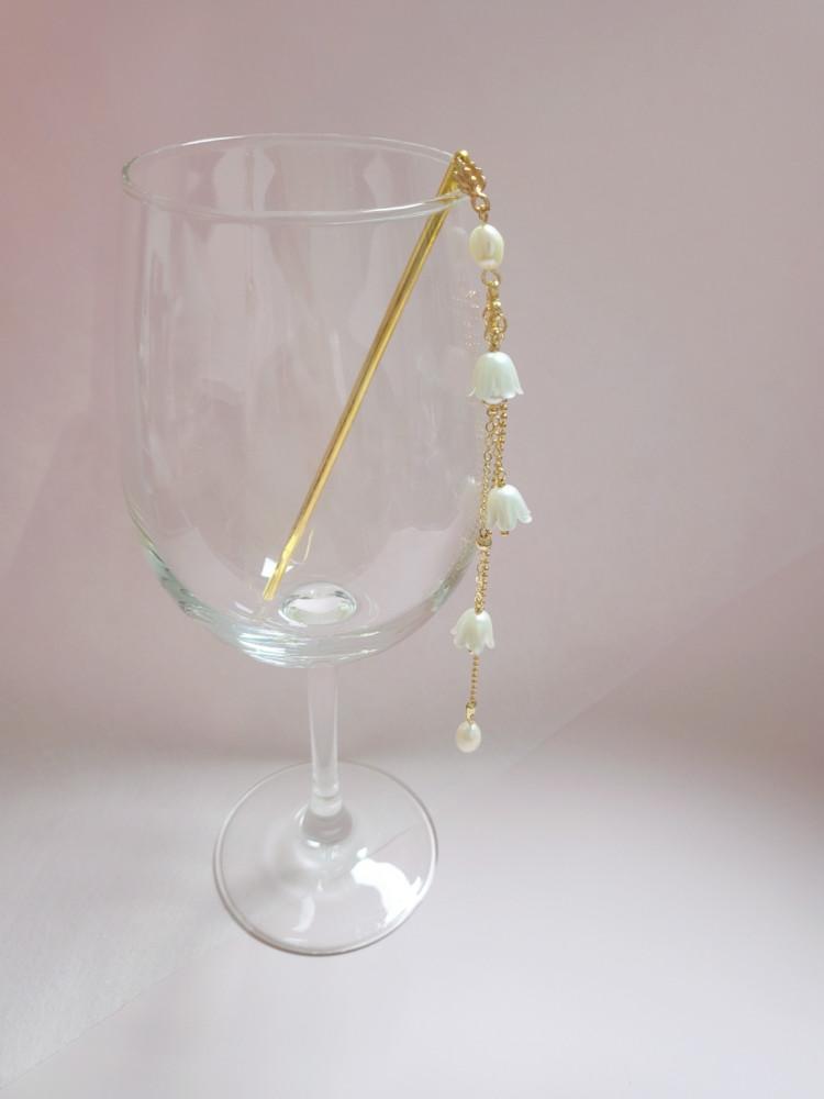 은초롱꽃 드롭 혼주비녀 올림머리 반묶음머리 긴머리 헤어핀