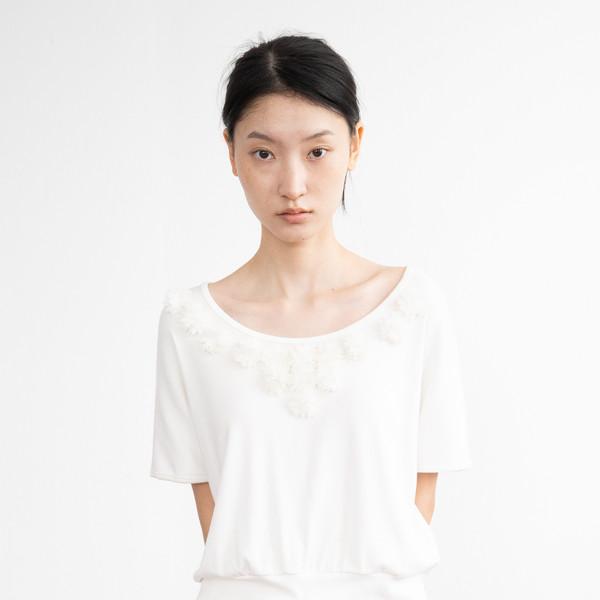 Flower Lace Wide Top (Ivory)