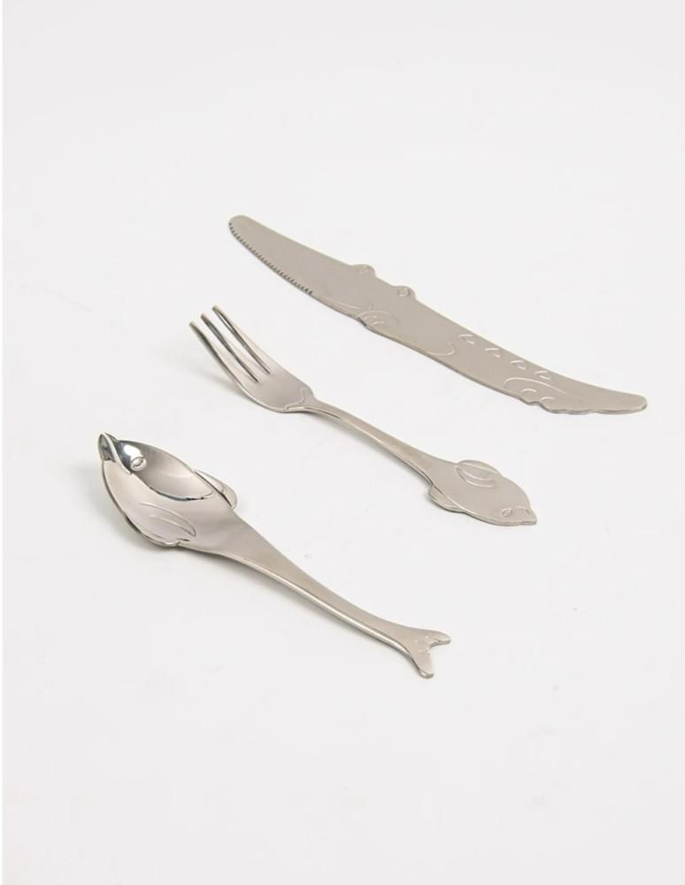 큐티 돌고래 스테인리스 디저트 커트러리 세트 포크 나이프 세트