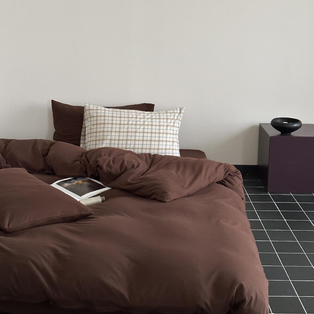 [29cm 단독] 피칸&체크 레이어드 사계절 침구세트