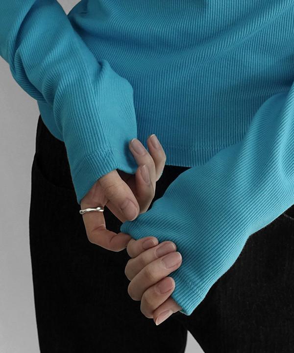 매니크 [무료배송] 로우든 컬러포인트 슬림핏 골지 티셔츠