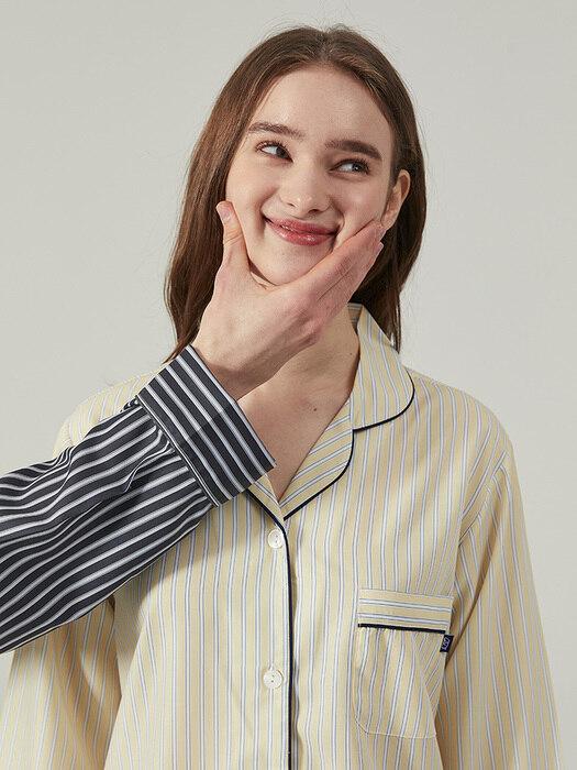 뉴욕 핀 스트라이프 파자마 (여성) 3C