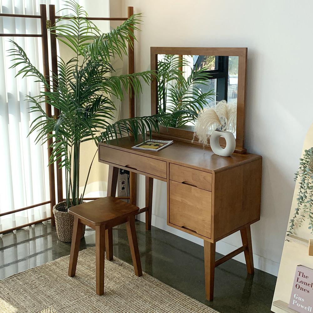 카르페디 판테온 고무나무 수납 원목 화장대