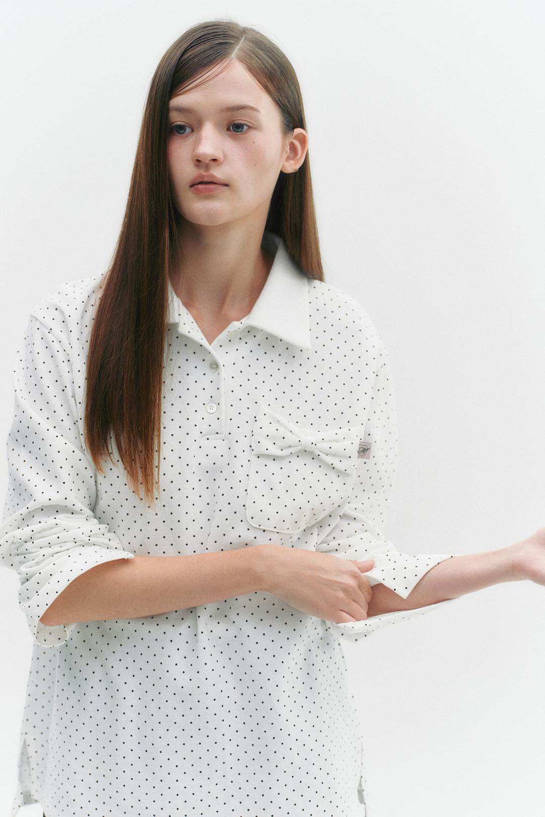 Ribbon Dot Pk T-Shirt White