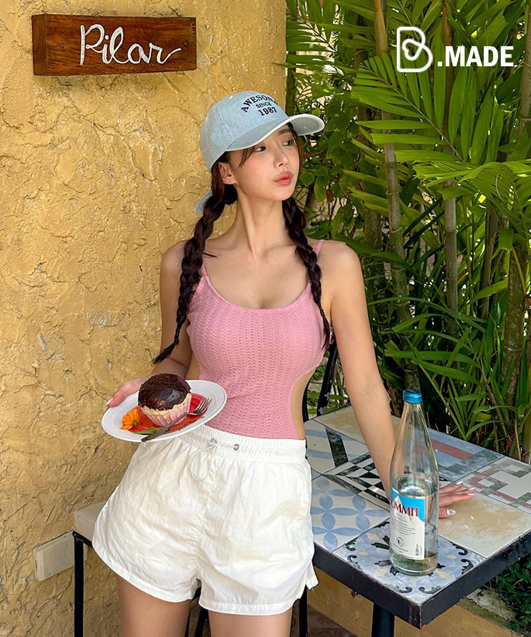 비키비키 [MADE/55~88] 조니 아노락 스트링 비치 팬츠 스윔 동남아여행룩 나일론반바지 수영복바지 워터파크 워터레깅스일체형 6C