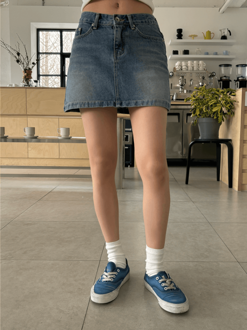 Back Denim Mini Skirts