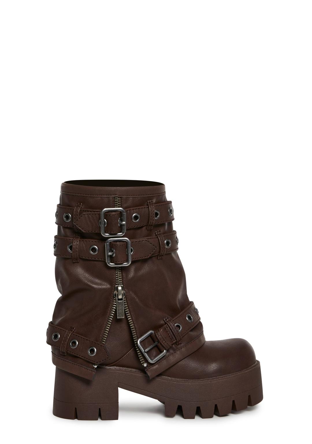 Warp Combat Boots - Brown - BROWN / US 5