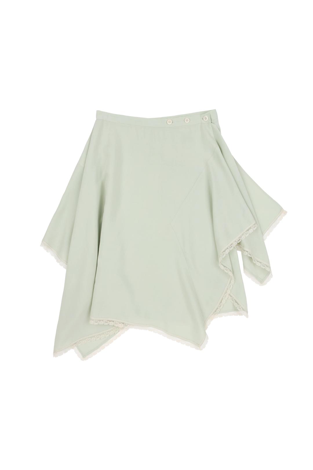 LACE LAYERED WRAP SKIRT, MINT