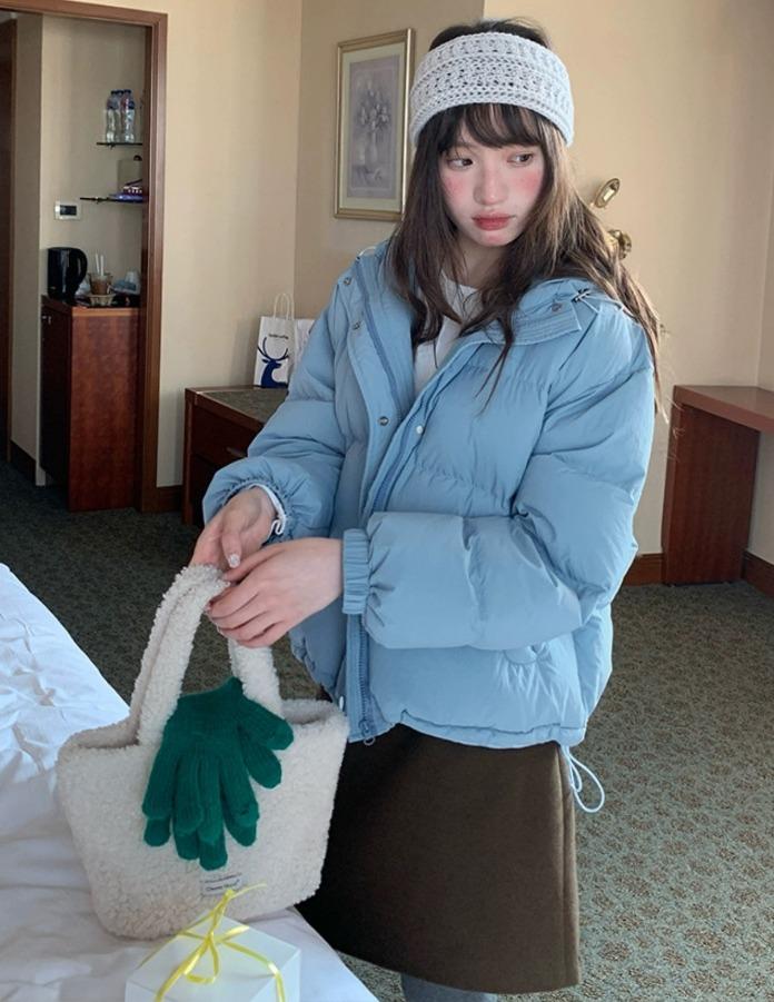 RAINY 윈드브레이커 화이트 덕다운 숏 패딩 (2color)