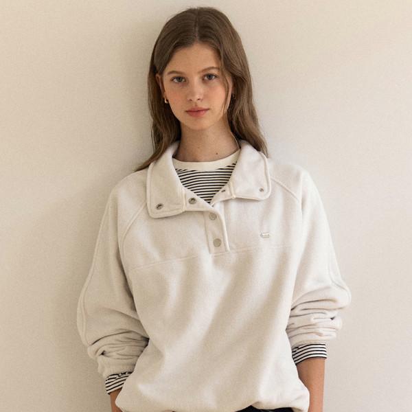Hope Snap Fleece Sweatshirt - Ivory
