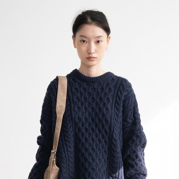 Motion Wool Oversized Knit (Navy)