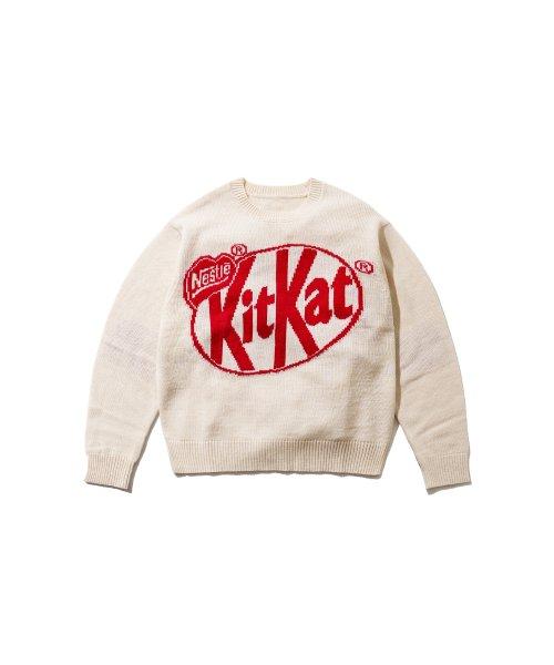 KITKAT X AECA BIG LOGO WOOL KNIT-IVORY