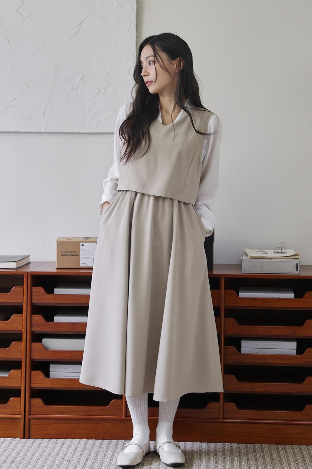 두루두루 밴딩 원피스 V넥