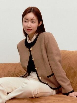 Depound wool blend tweed jacket ブラウン S 드파운드 wool blend tweed jacket (brown) - 위시버킷