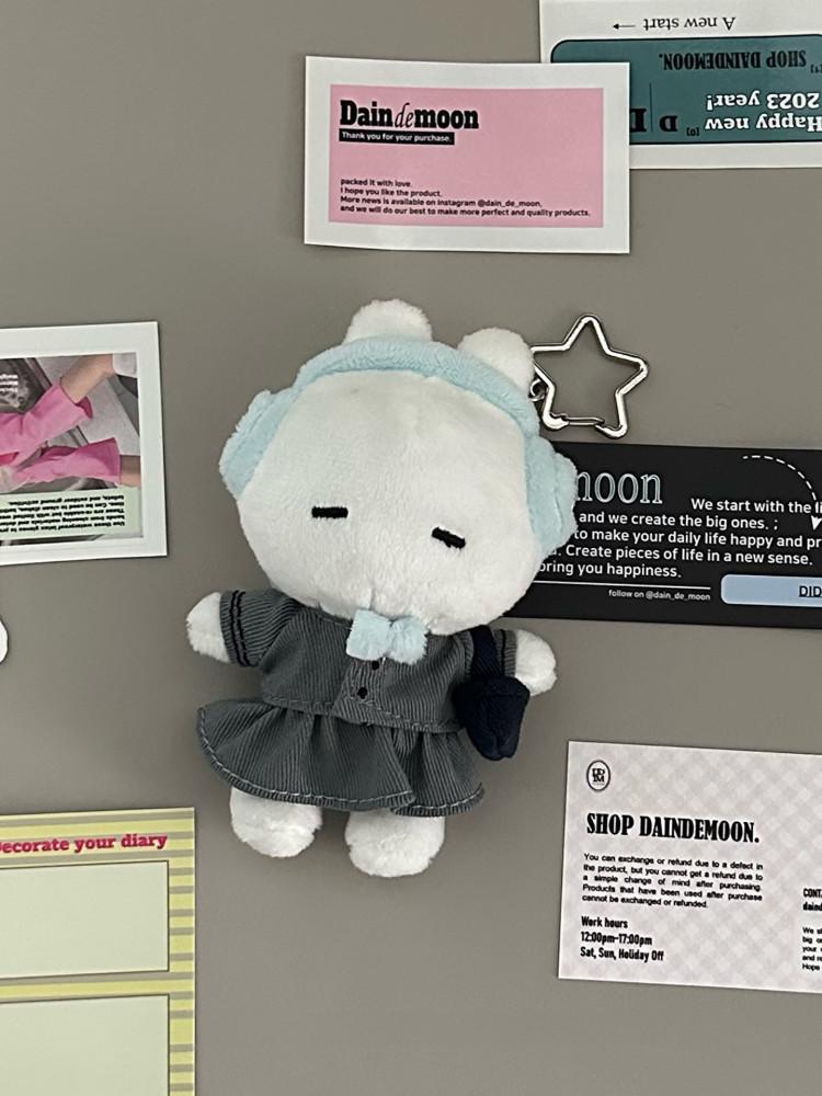 엔젤넘버 School Rabbit Keyring 스쿨 래빗 헤드셋 플러시 키링