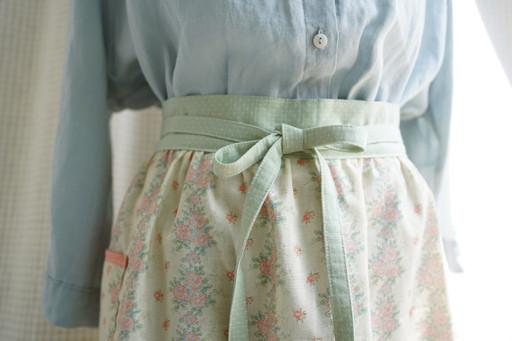 빈티지 로즈 가든 허리 앞치마 순면 100%