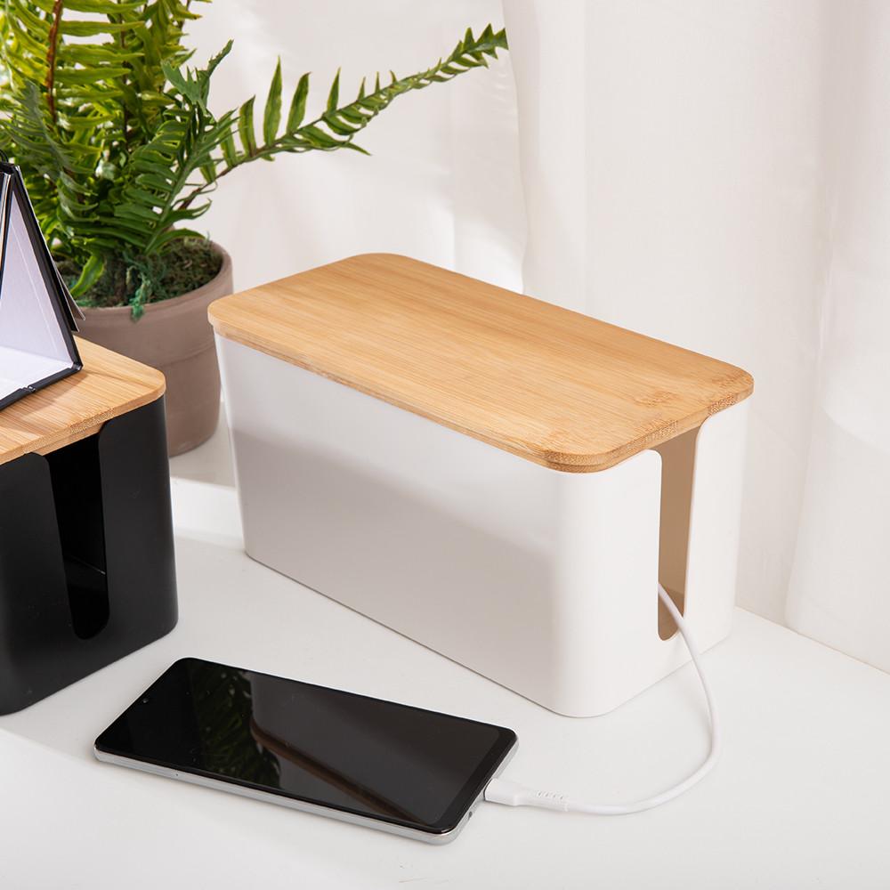 스윗홈 우드 멀티탭 정리함 콘센트정리함 전선 케이블 정리 화이트 소형