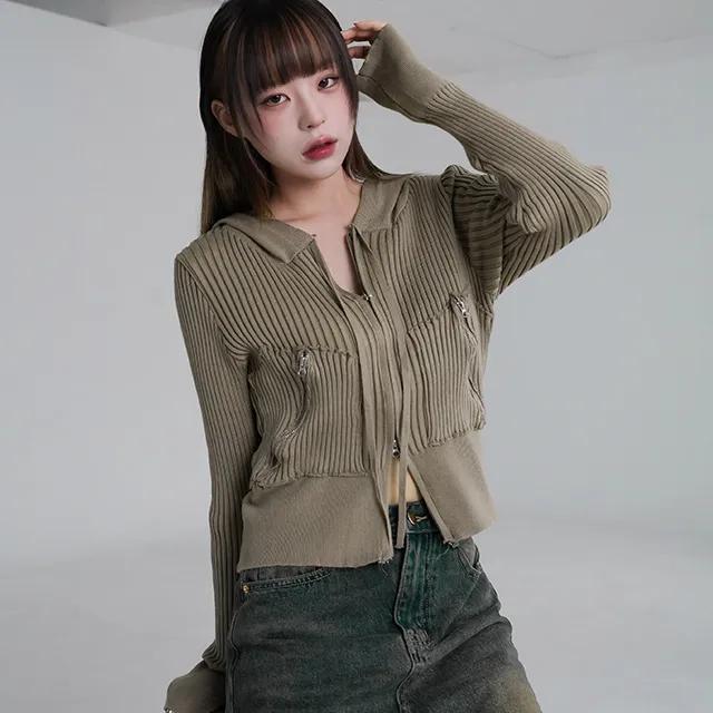 (3월초입고)에린 투웨이 니트 후드집업