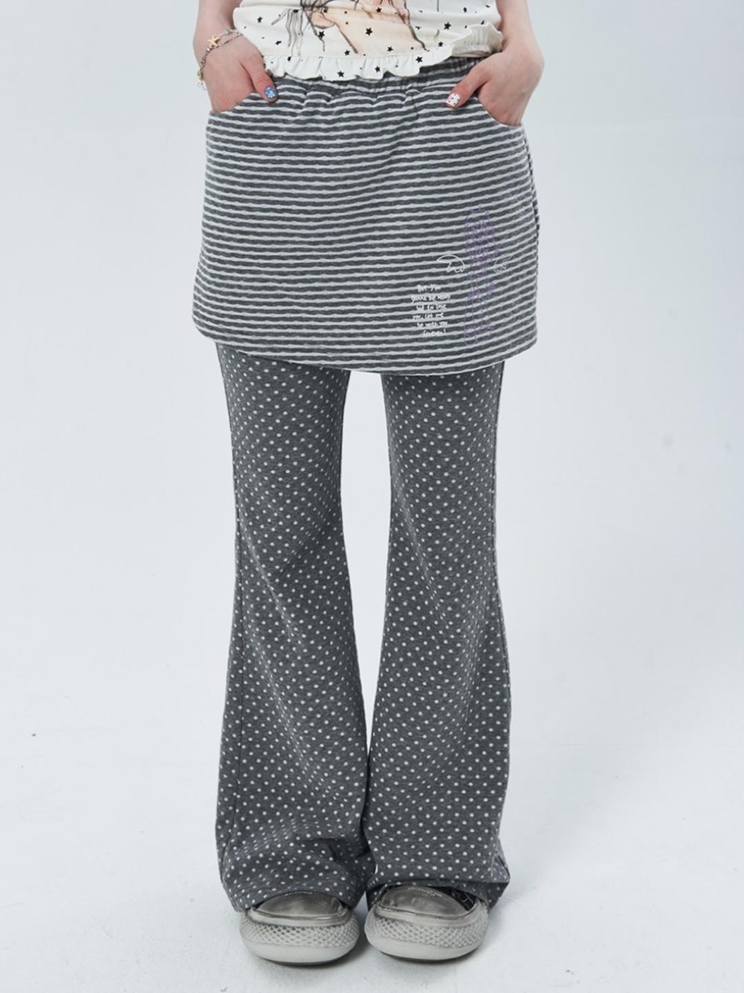 ABOUT GIRL Dot Stripe Skirt Pants
