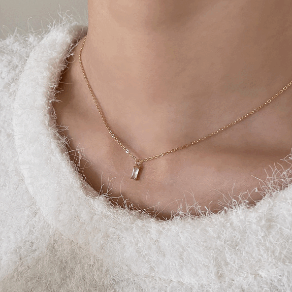 surgical coin necklace 18(square cubic)