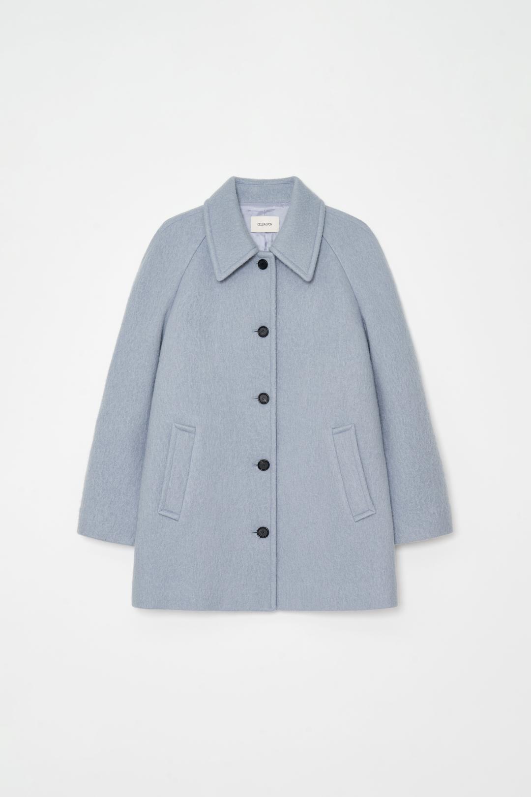 Wool raglan half coat (light blue) '2nd'