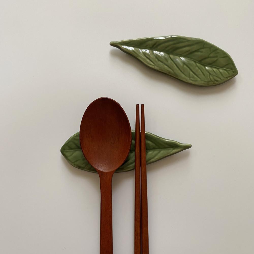 나뭇잎 수저 받침 젓가락 받침대