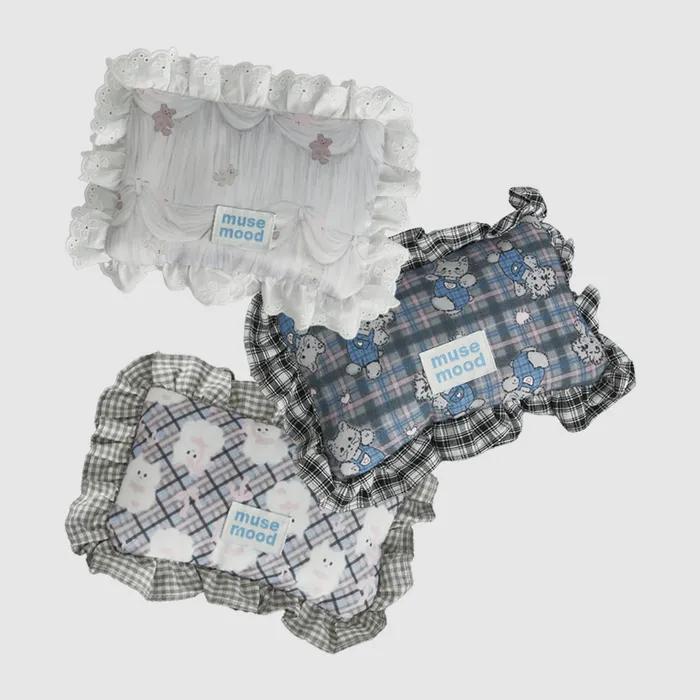 grey curtain cushion pouch (파우치)
