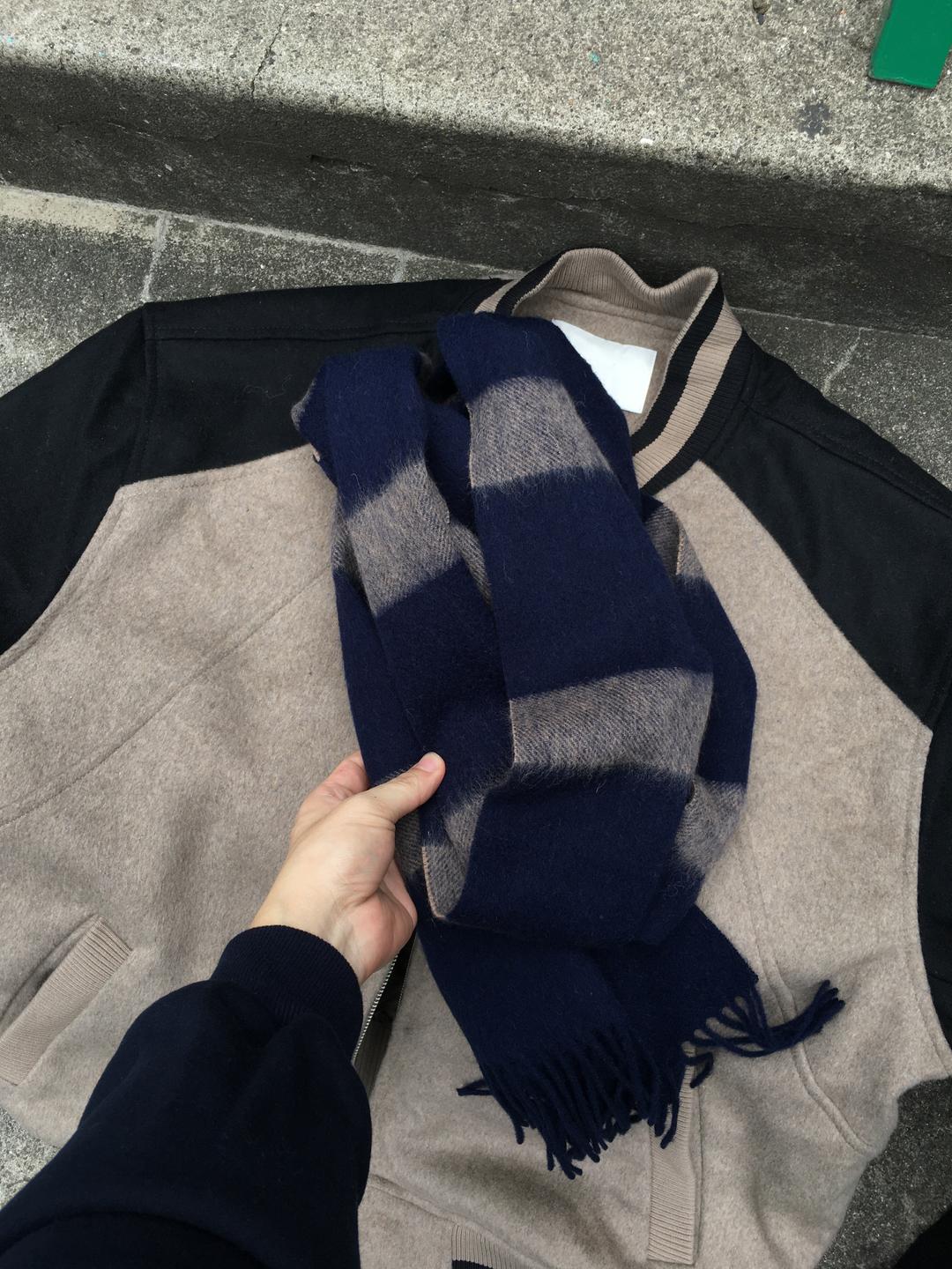아와이 [Awaii Pick!] Ebisu Wool Stripe Muffler (4 Color)