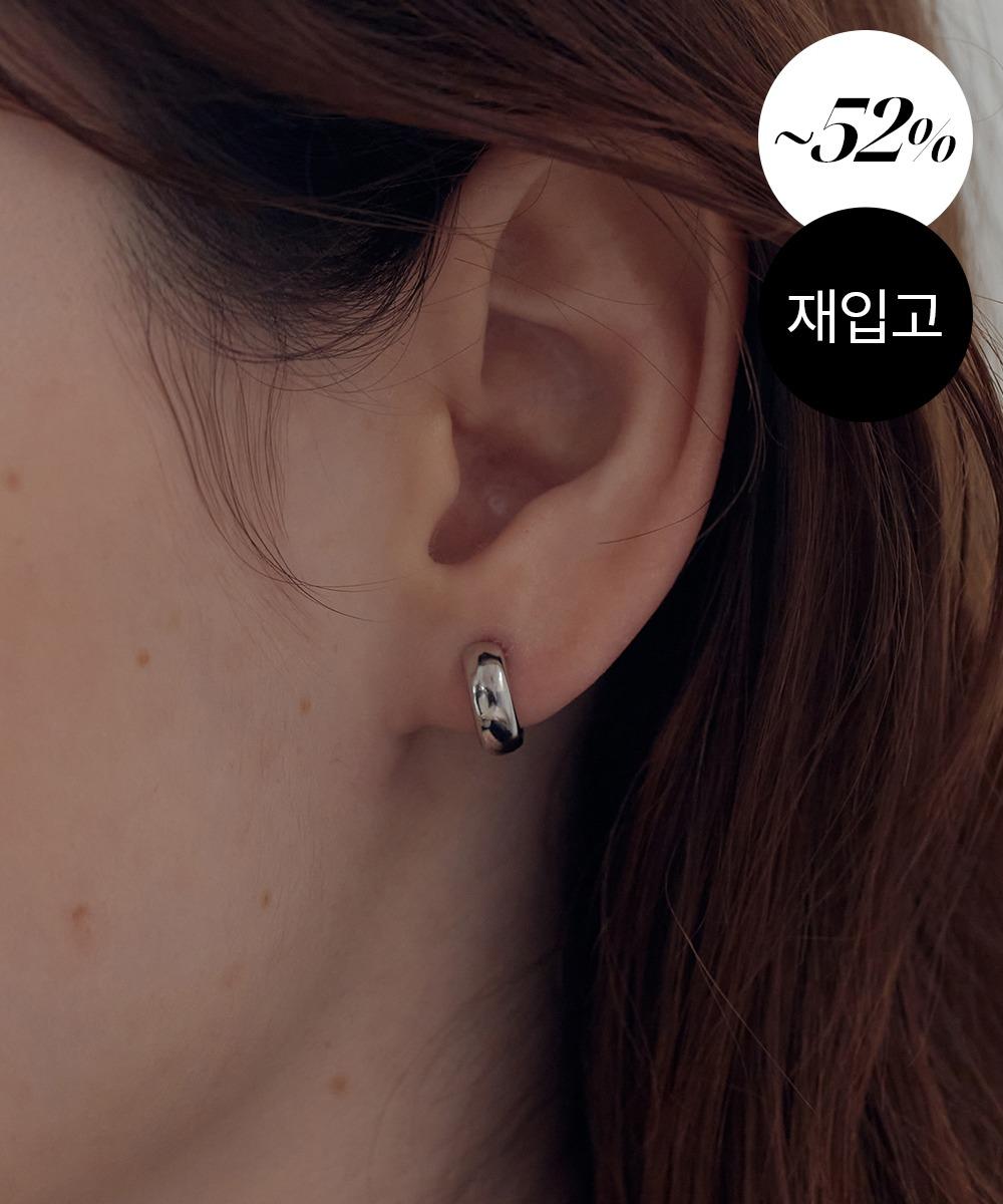 [류진/조유리 착용]미니 볼드 원터치 링 귀걸이 실버925