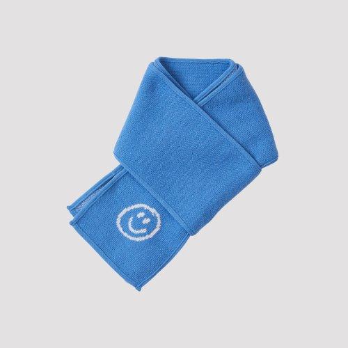 WOOL KNIT MUFFLER LOVE BLUE