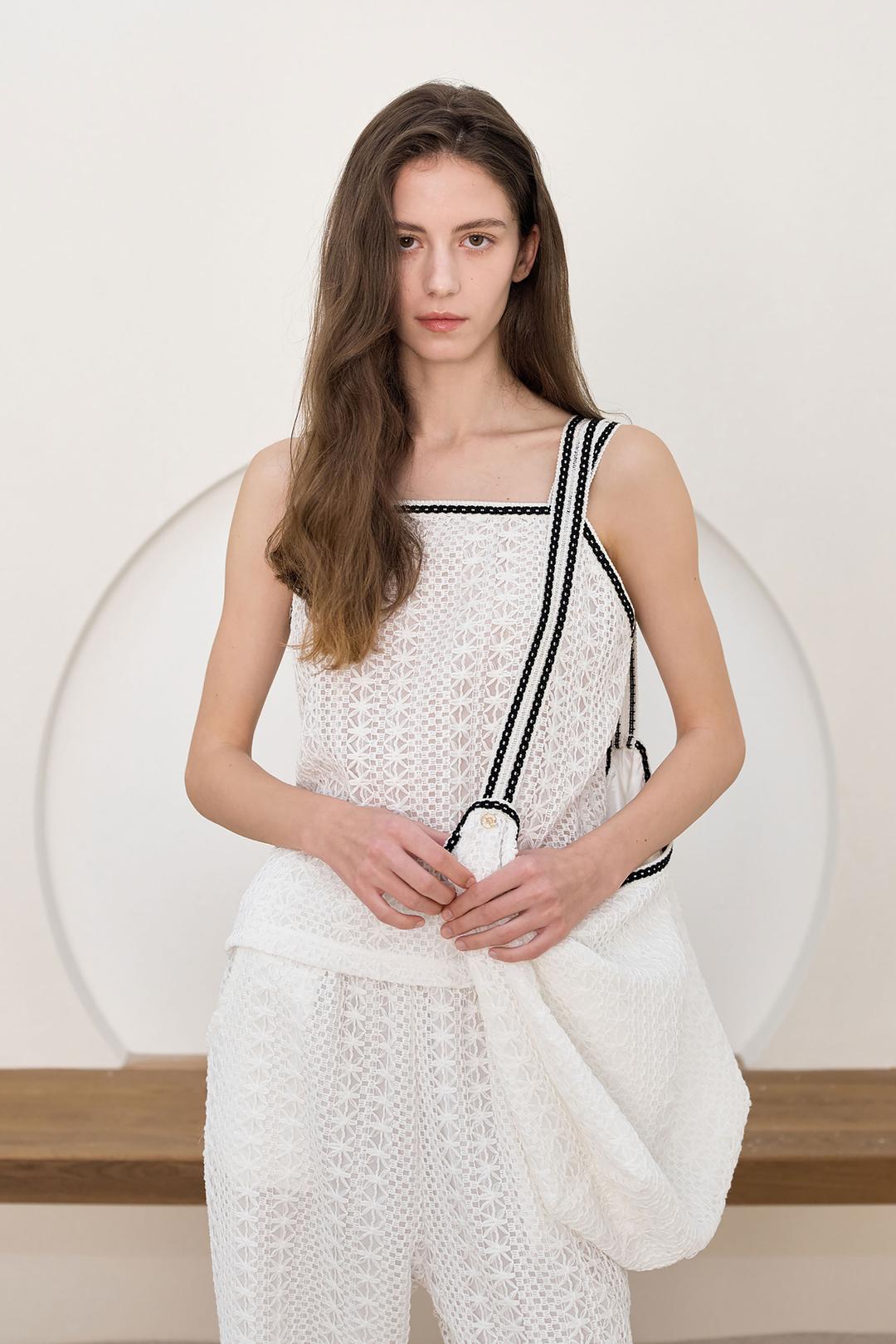 Cyndi Lace Sleeveless Blouse _ Ivory