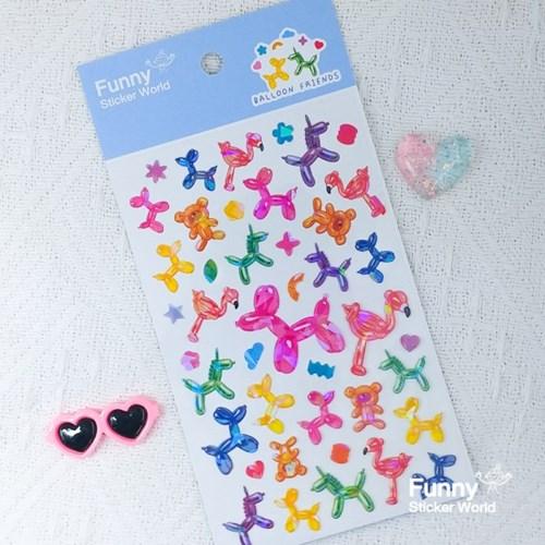퍼니스티커 C592P BALLOON FRIEND 홀로그램 PVC 스티커
