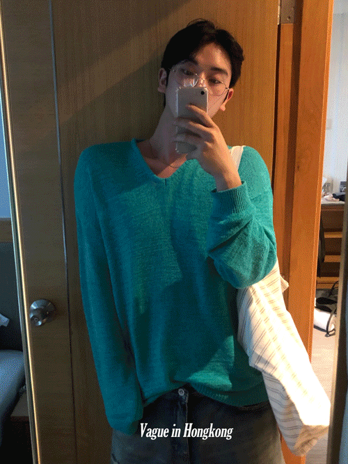[Vague Pick!] Mark summer v neck knit (4color)