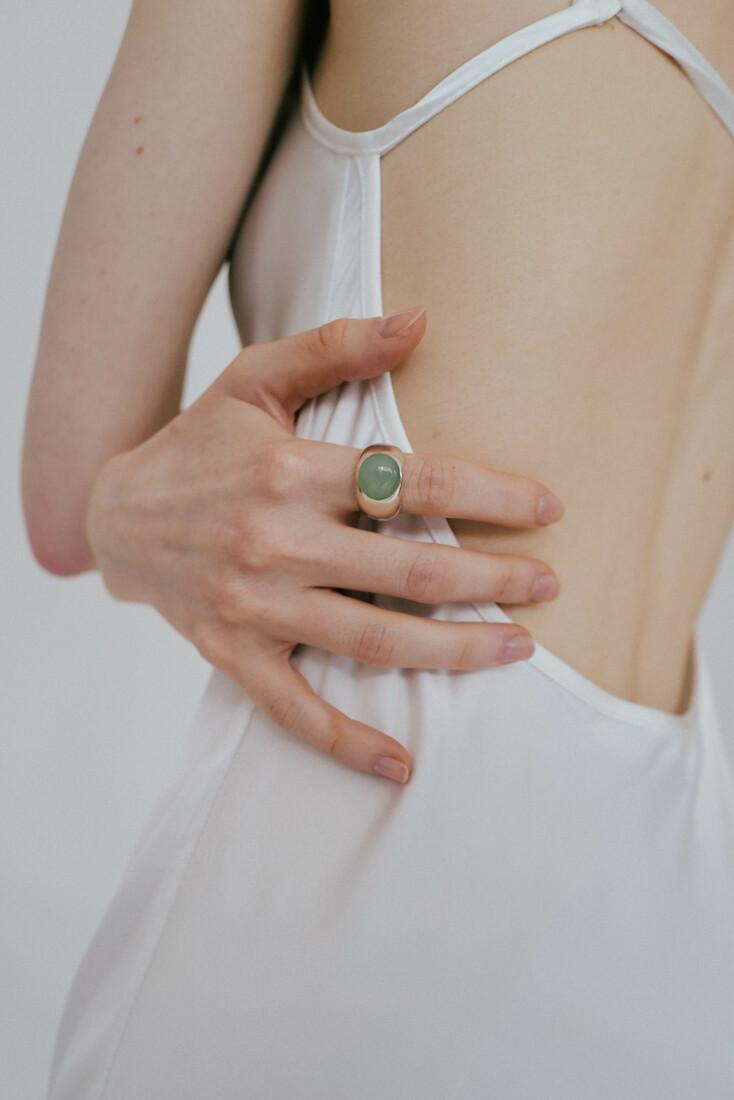 Vintage round ring(glass, silver)-32color
