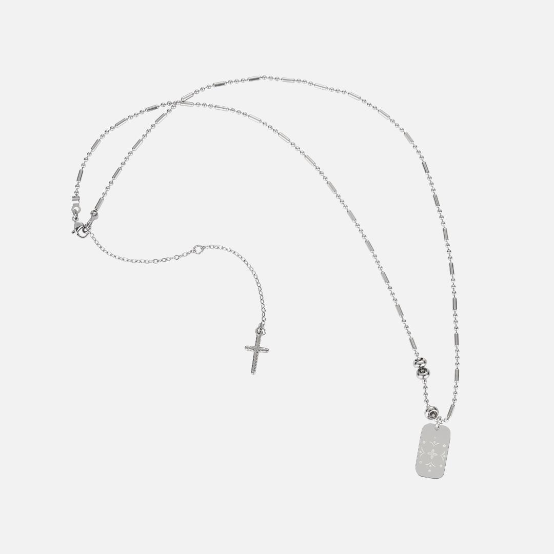 holy clover necklace-silver