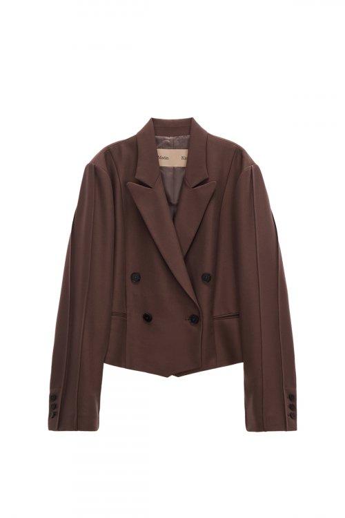DRESS UP CROP JACKET IN BROWN