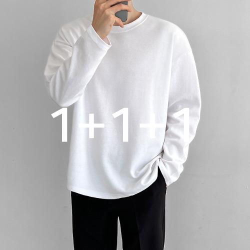 [1+1+1/기모/추가금X] 어깨넓고 비침없는 오버핏 코디만능 특양면 긴팔티 5517