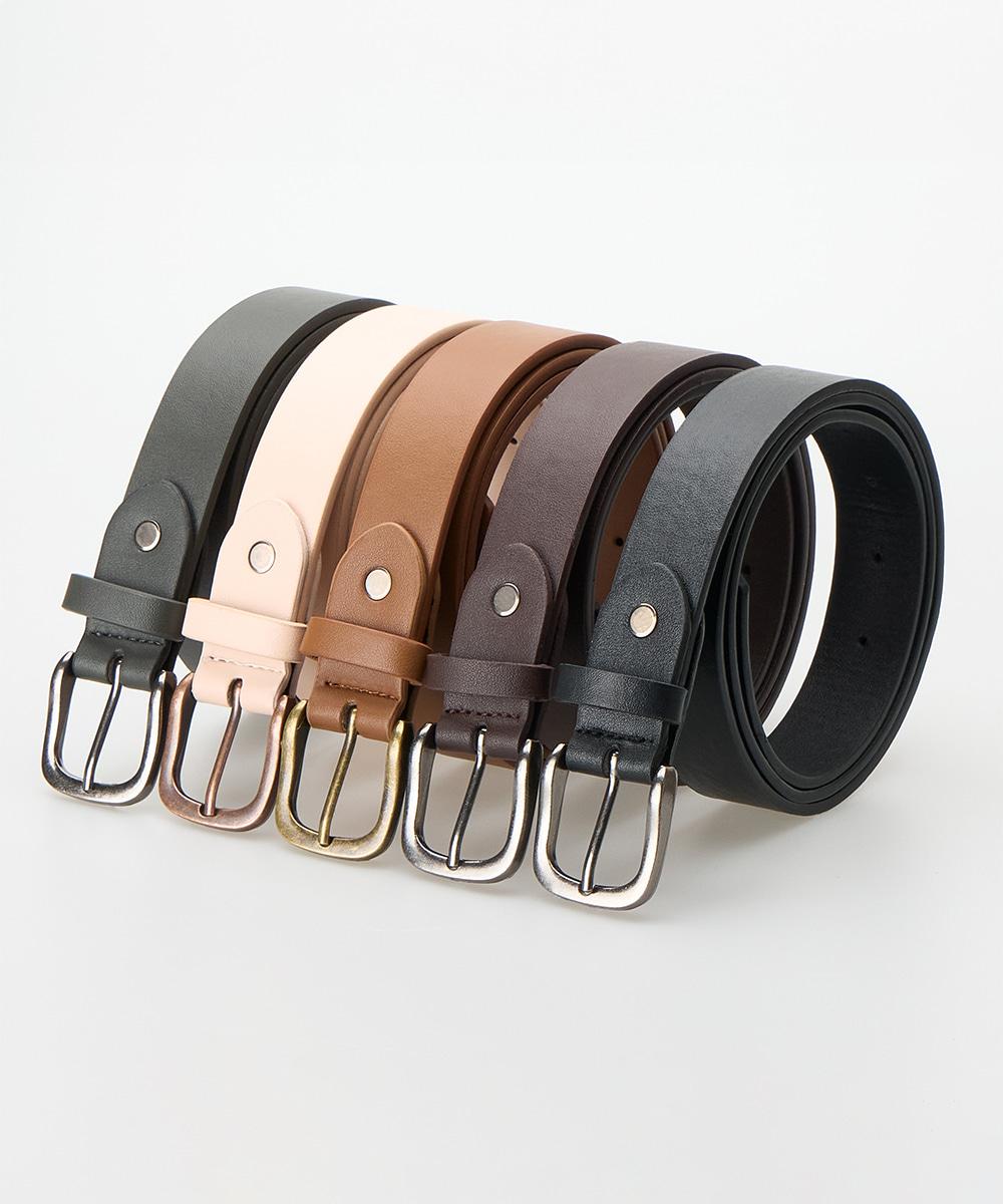클래식 미니멀 스퀘어 레더 벨트-5COLOR