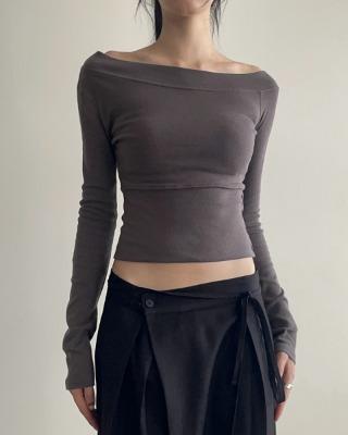 modal button shoulder tee (2color)