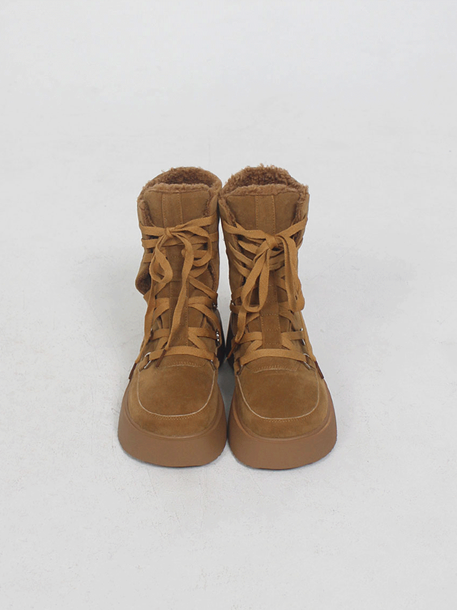 데이앤코드 [5cm] 양털 스웨이드 레이스업 워커 부츠