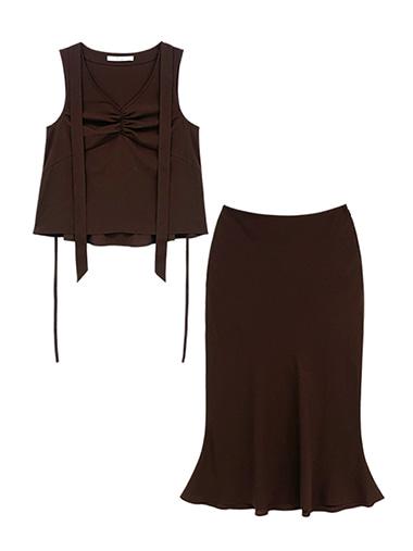 [19일 이후 순차배송] [5% OFF] Estella Tie Blouse Set-up (Long ver.)