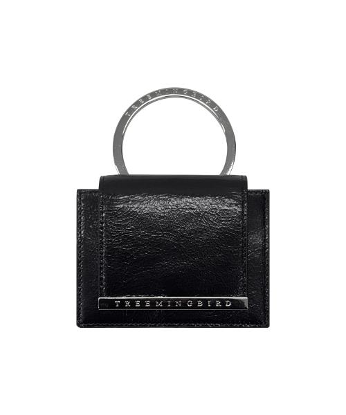 Metal O RIng Glossy Wallet [ Black ]