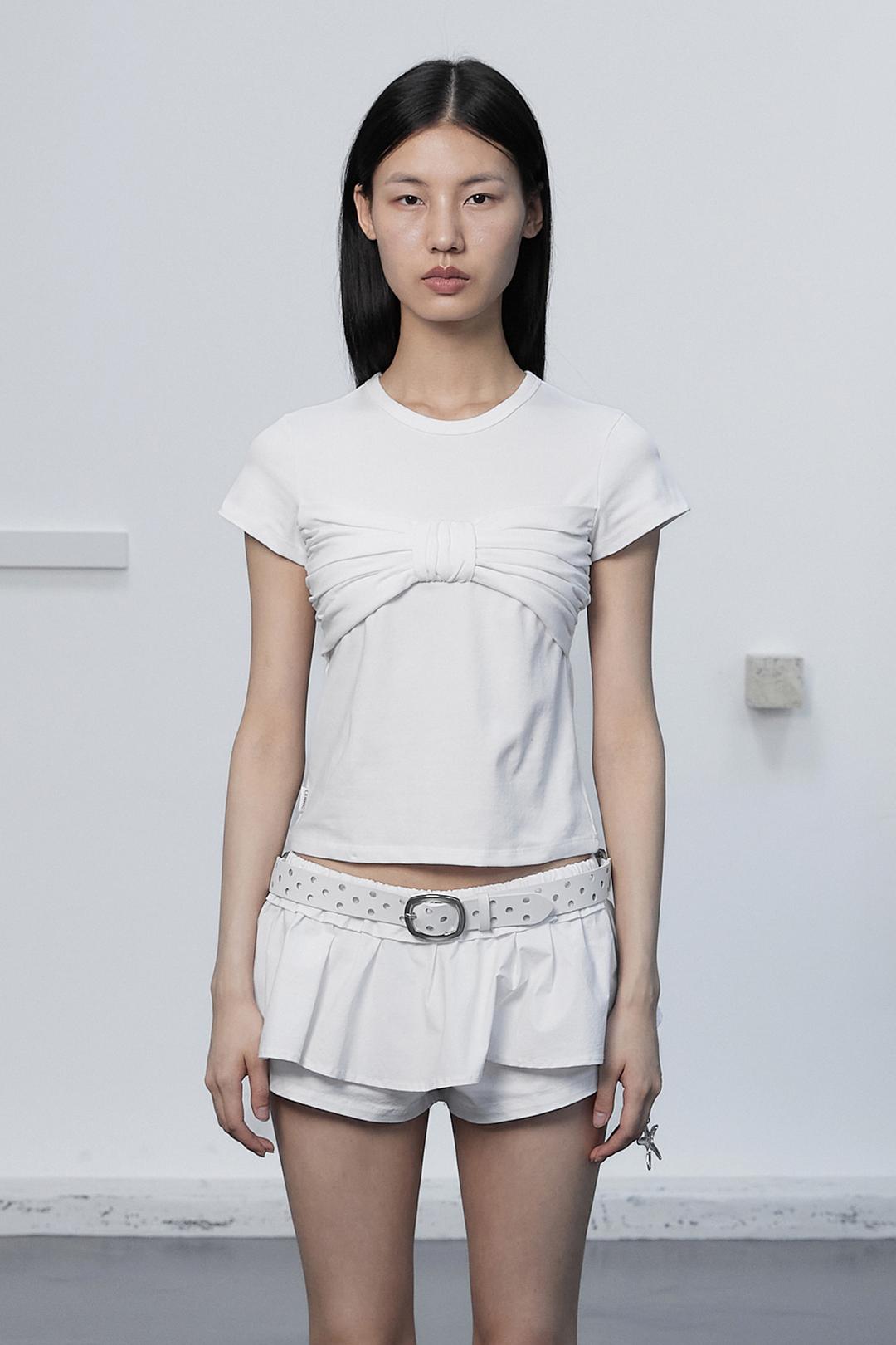RIBBON KNOT FRONT TOP / WHITE