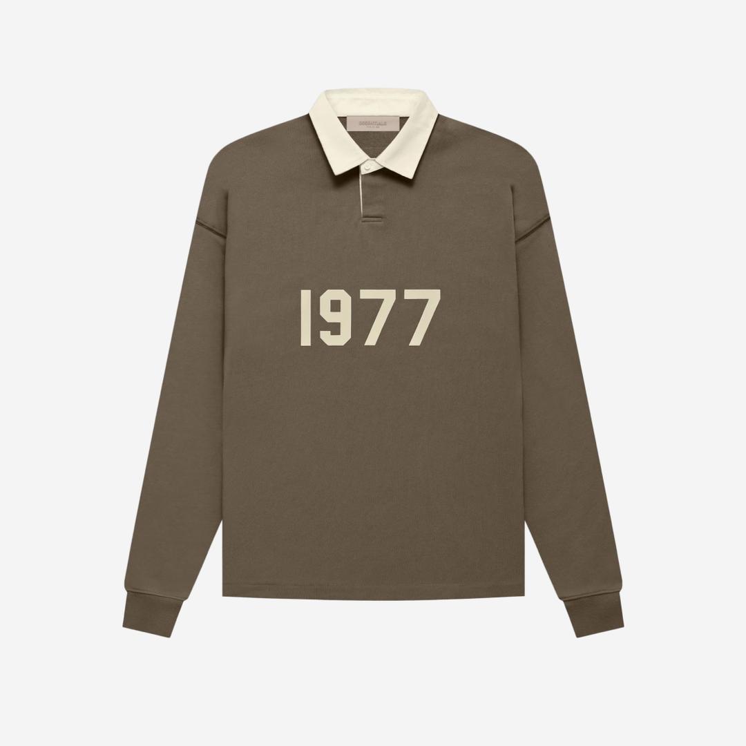 Essentials 1977 Henley Rugby Long Sleeve Polo Wood - 22FW