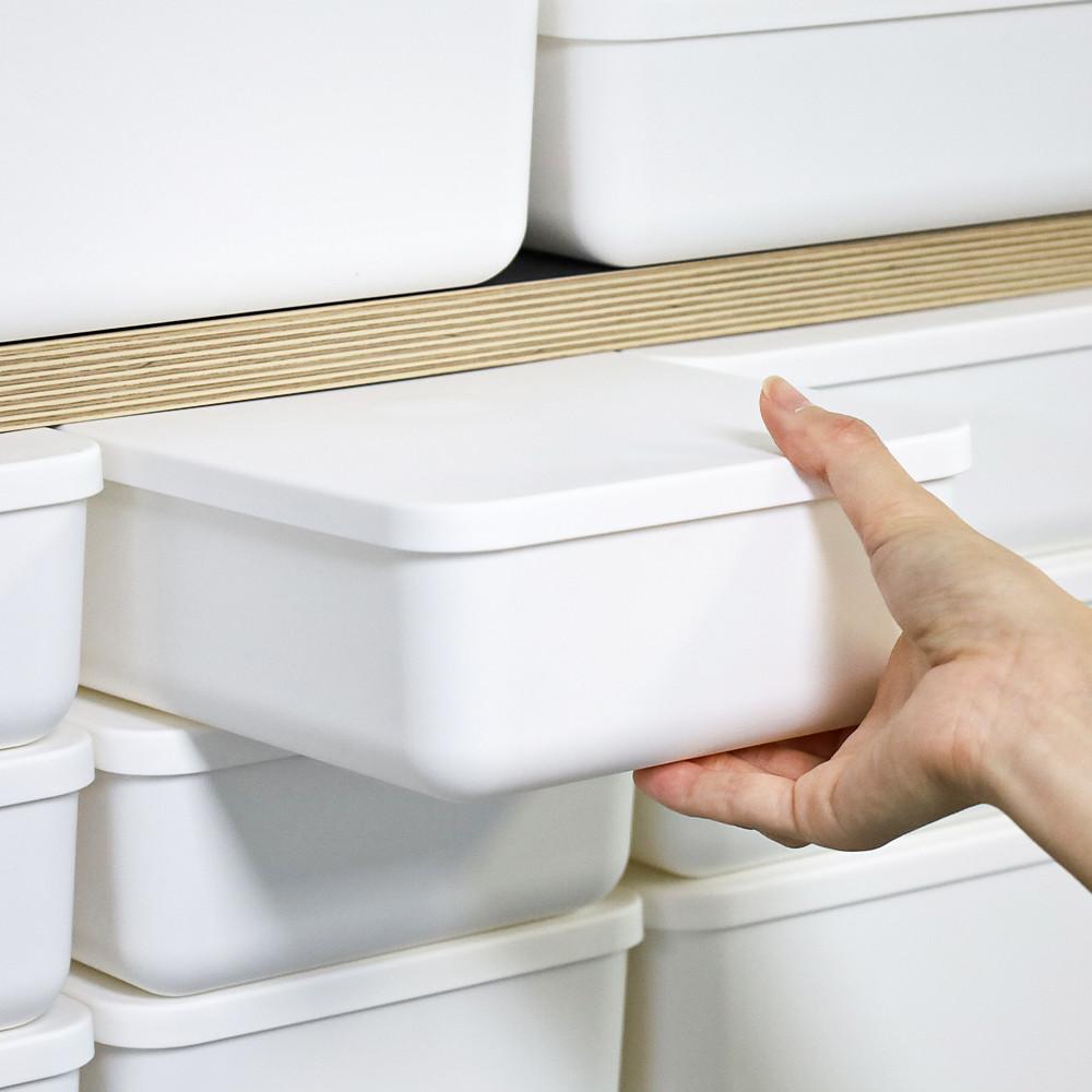 [국내생산]팬트리 수납함 리빙박스 펜트리 수납 정리 함 다용도 박스 아기 옷 장난감 일반형 1호 뚜껑포함